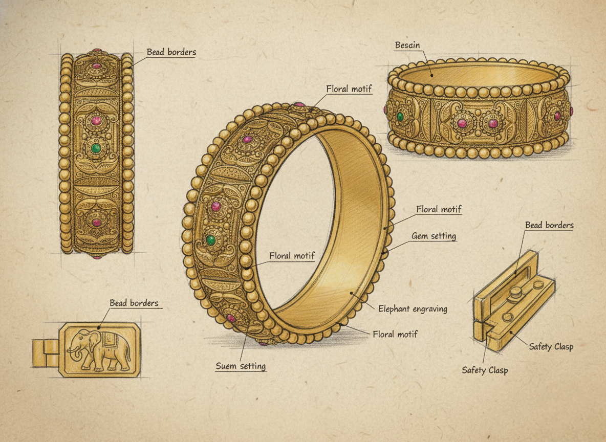LZ-3031 Copper Royal Bead Kangan