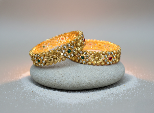 LZ-43 Copper Floral Heritage Bangles