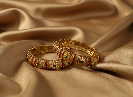 LZ-484950 Copper Floral Classic Bangles