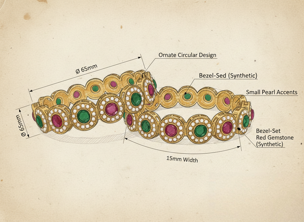 LZ-515253 Copper Pearl Stone Bangles