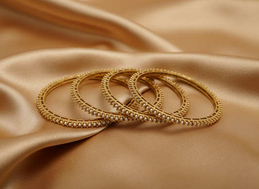 LZ-545556 Classic Pearl Edge Copper Bangles