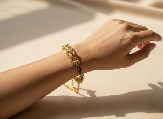 LZ-73 Royal Peacock Antique Gold Bracelet