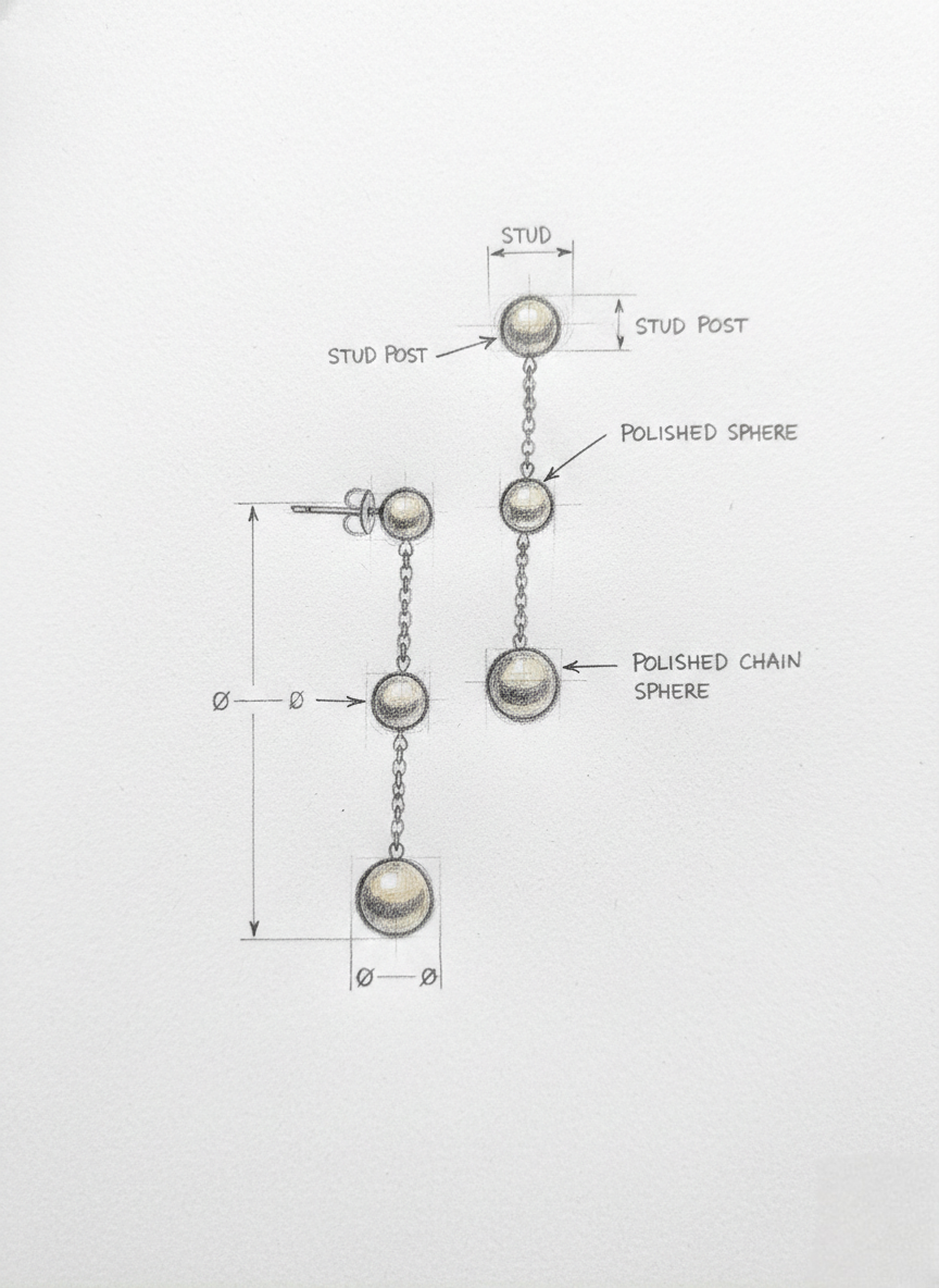 LZ-86 Orlina Anti-Tarnish Gold Drop Earrings