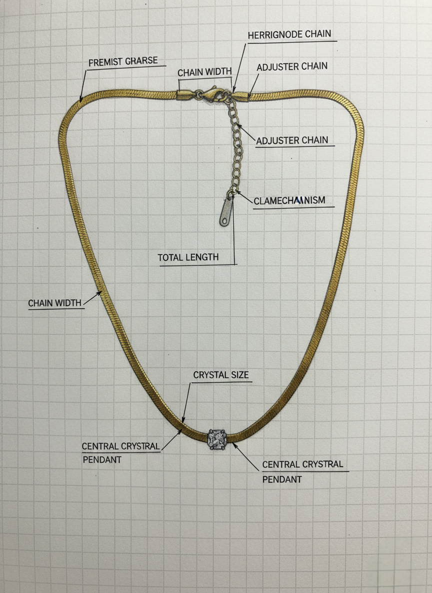 LZ-93 Minimalist Anti-Tarnish Herringbone Chain Necklace