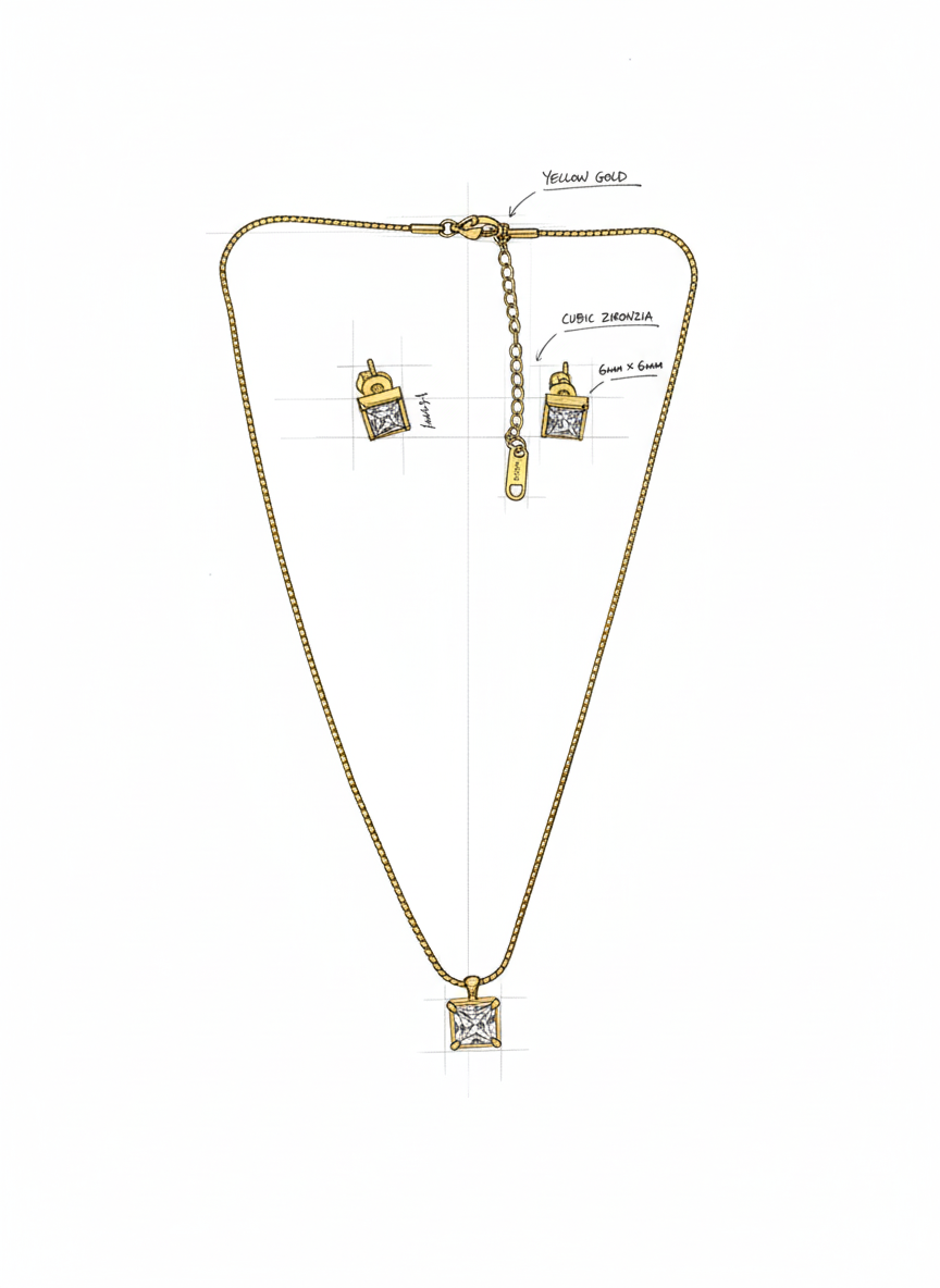 LZ-99 Cubic Zirconia Pendant Necklace Set