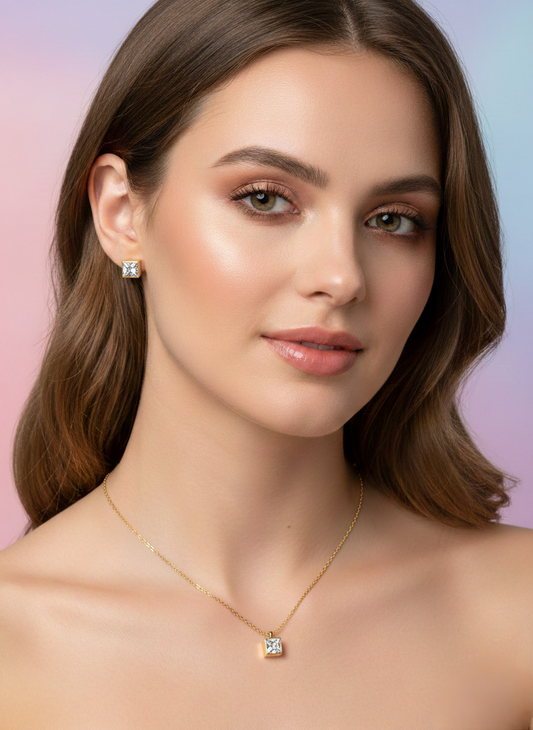 LZ-99 Cubic Zirconia Pendant Necklace Set