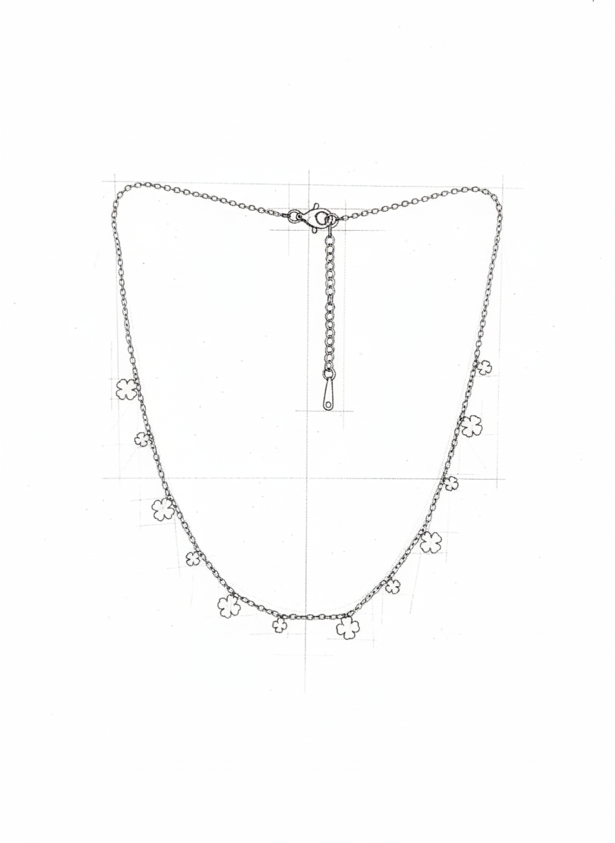 LZ-102 Lunara Anti-Tarnish Floral Charm Necklace