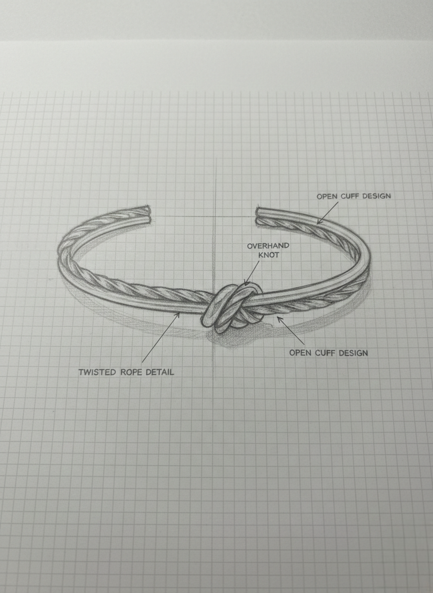LZ-113 Eternal Knot Open Cuff Bangle