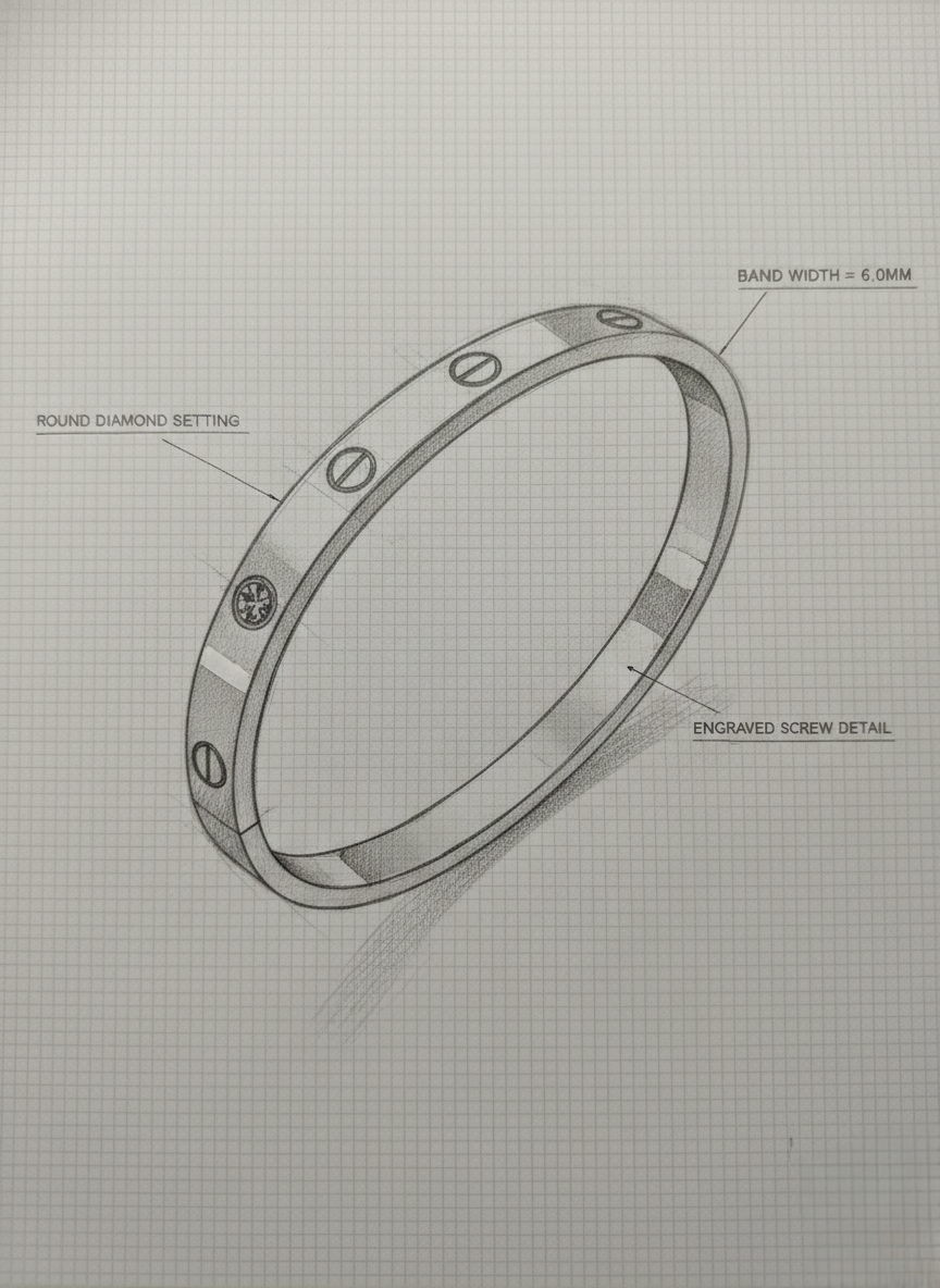LZ-115 The Studded Bangle: Rose Gold Edition