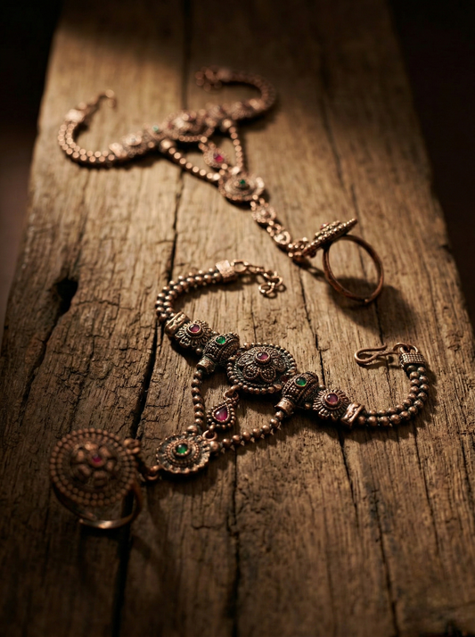 LZ-126 Elegant Floral Stone Bridal Hathphool
