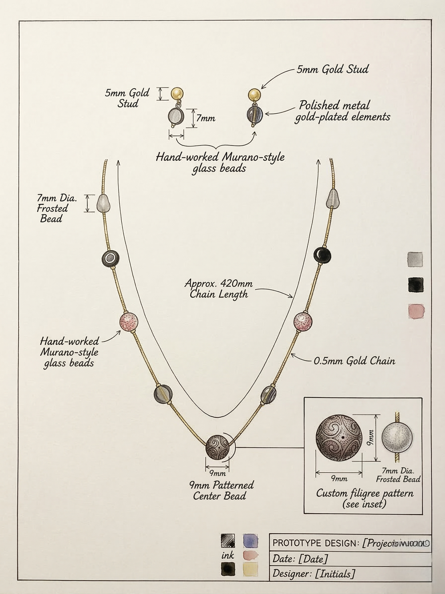 LZ-137 Elegant Crystal Beaded Necklace & Earrings Set