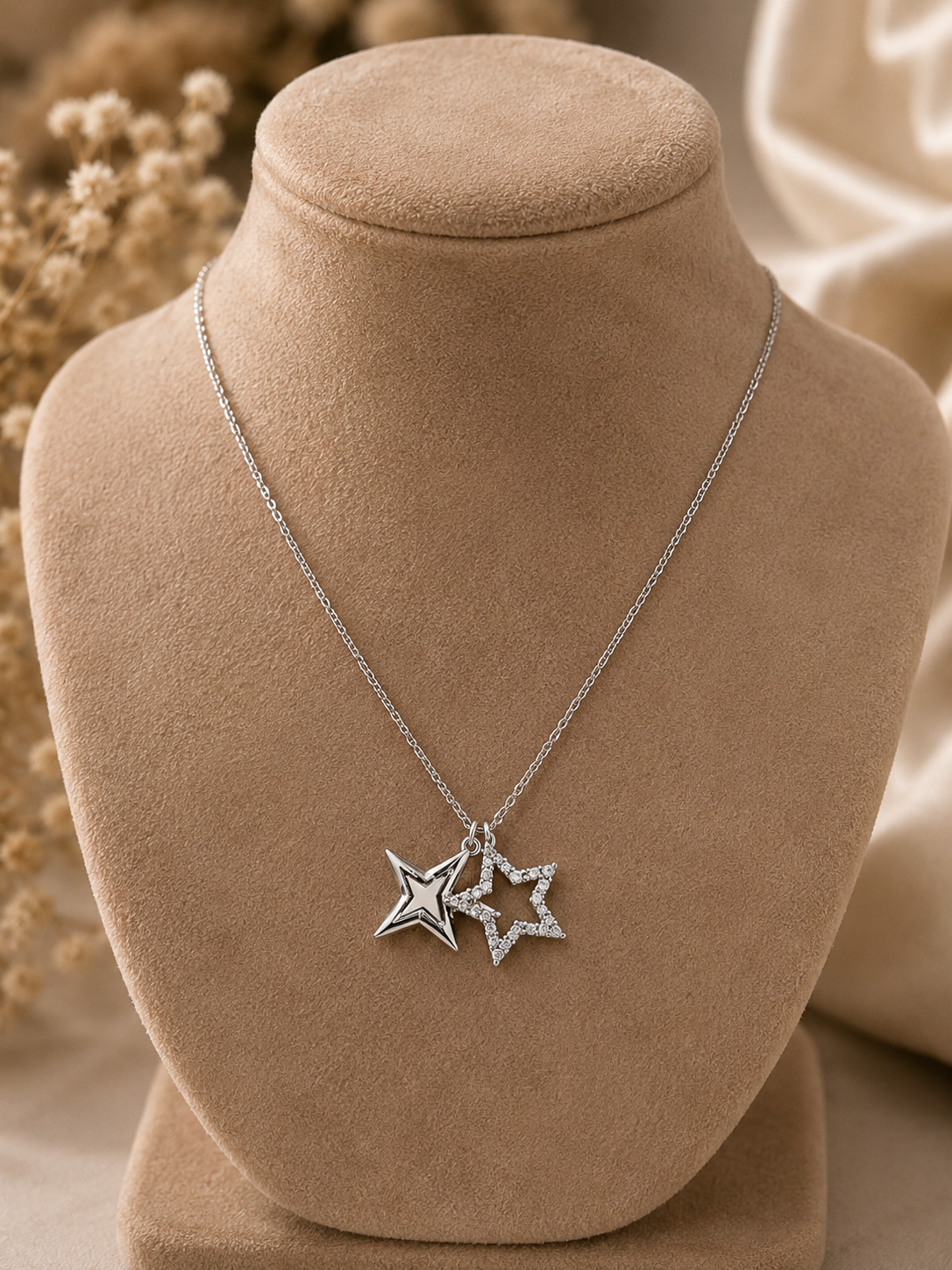 LZ-184 Celestial Duo Star Necklace