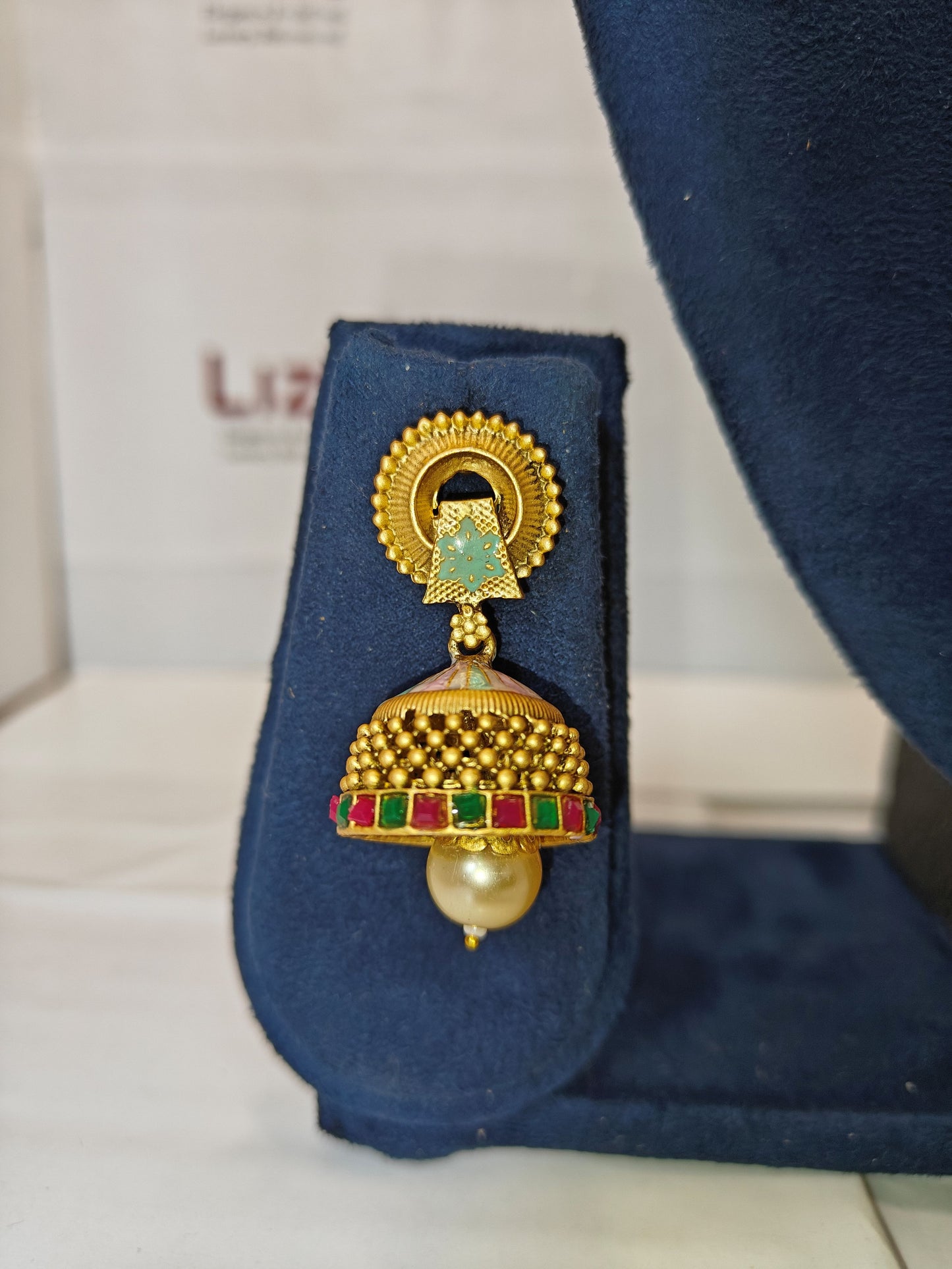 LZ-09 Copper Rani Haar Necklace Set with Jhumka Earrings