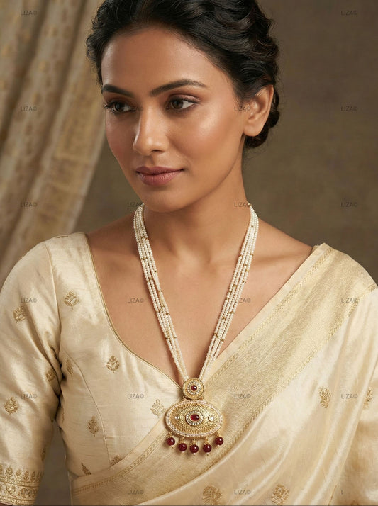 LZ-07 Pearl Necklace Set with Earrings