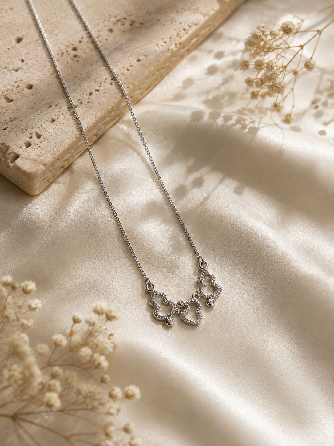 LZ-183 Silver Flutter Butterfly Necklace