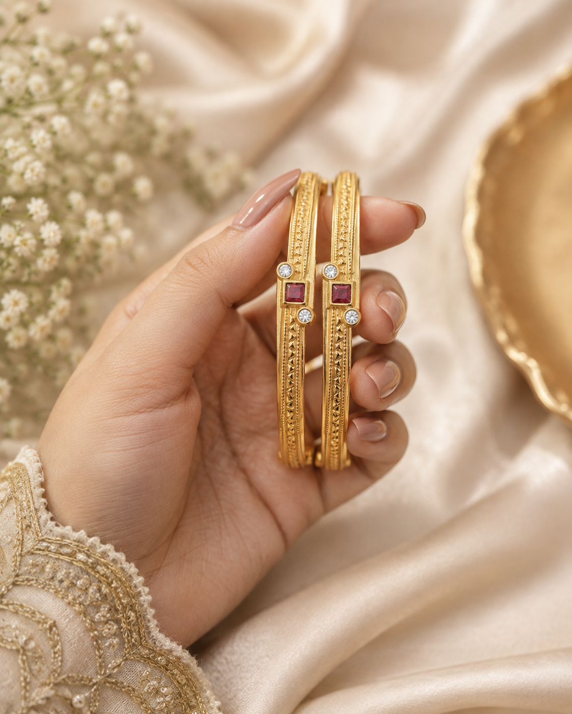 LZ-188 Ruby Radiance Classic Bangles