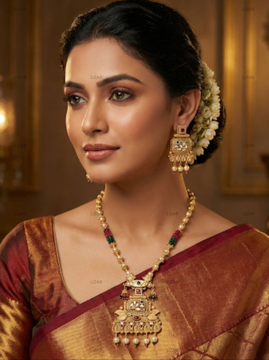 LZ-08 Temple Necklace Set with Matching Earrings