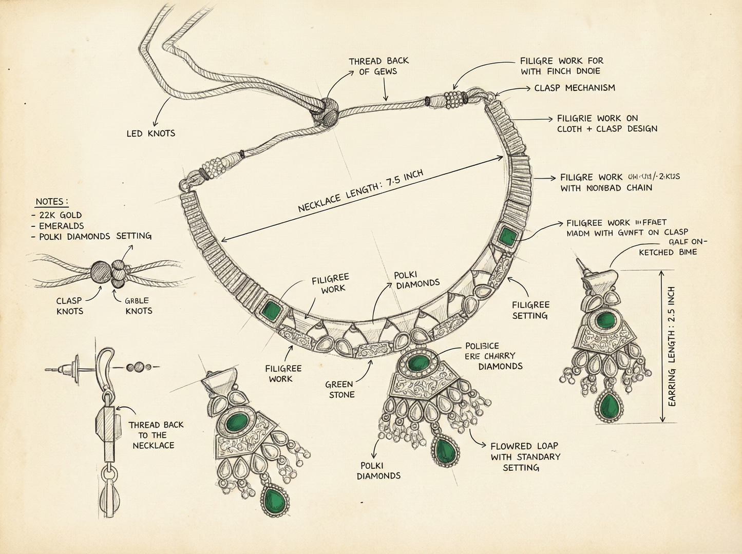 LZ-60 Antique Kundan Choker Set