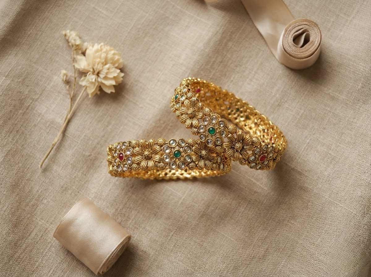 LZ-43 Copper Floral Heritage Bangles