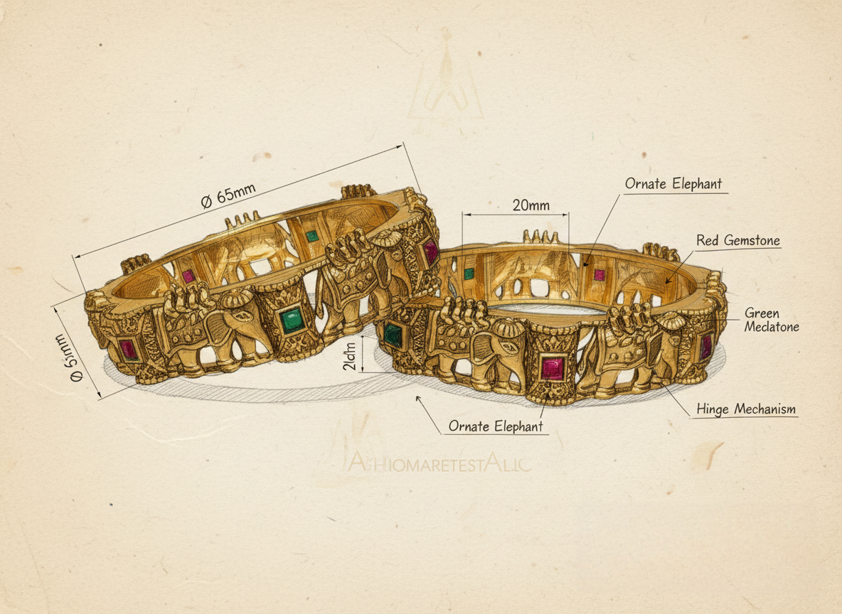LZ-45  Copper Elephant Royal Bangles