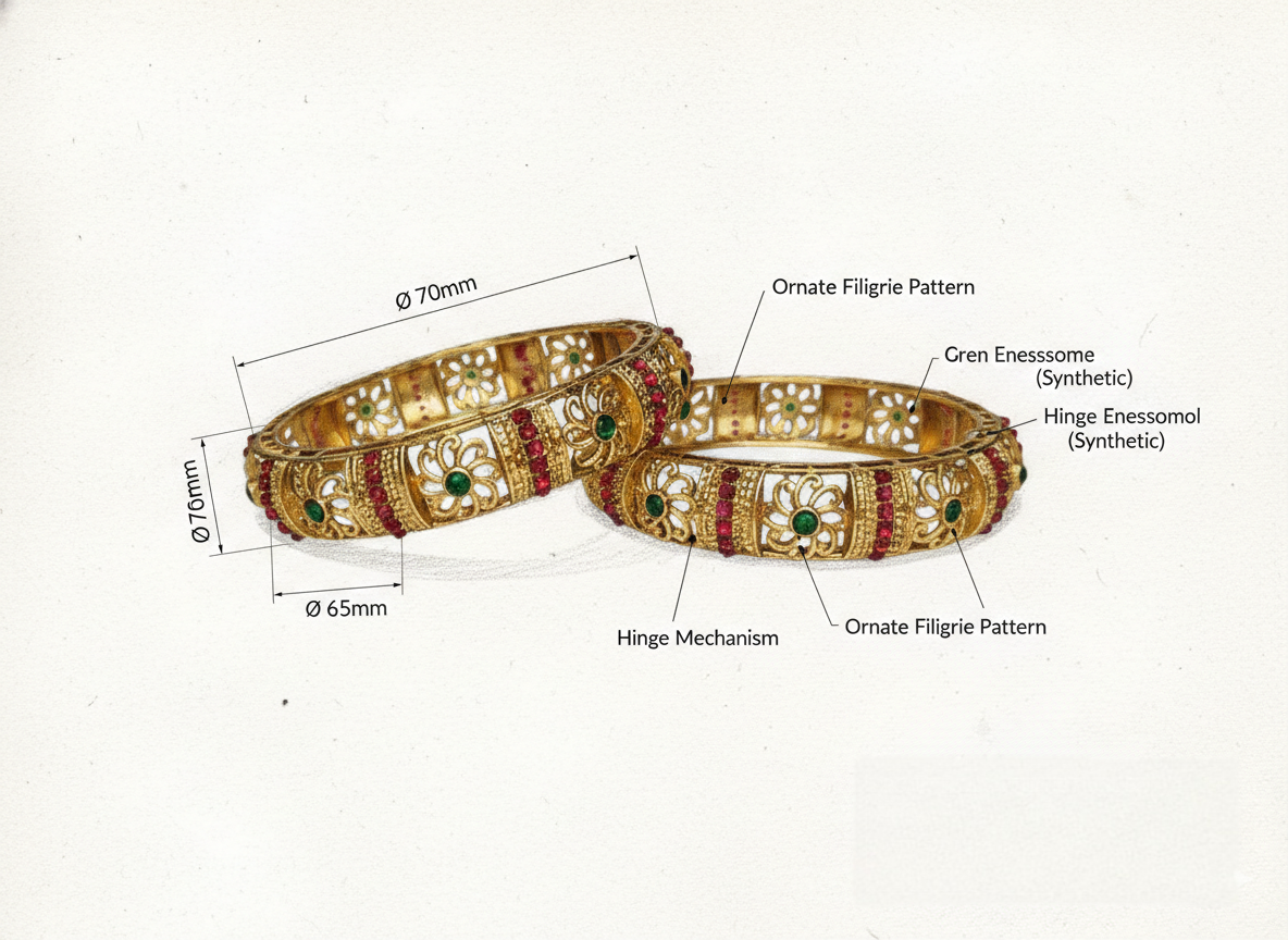 LZ-484950 Copper Floral Classic Bangles