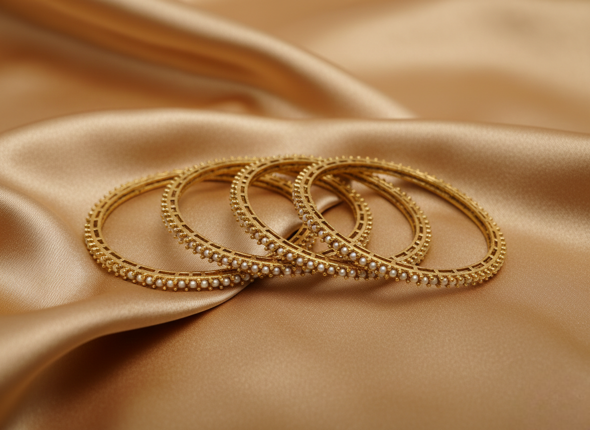 LZ-545556 Classic Pearl Edge Copper Bangles