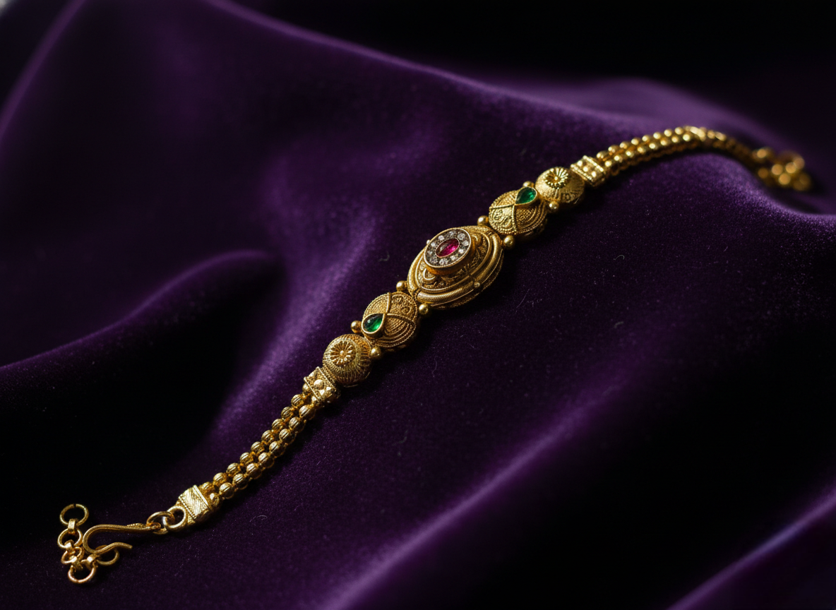 LZ-57 Traditional Stone Studded Copper Bracelet