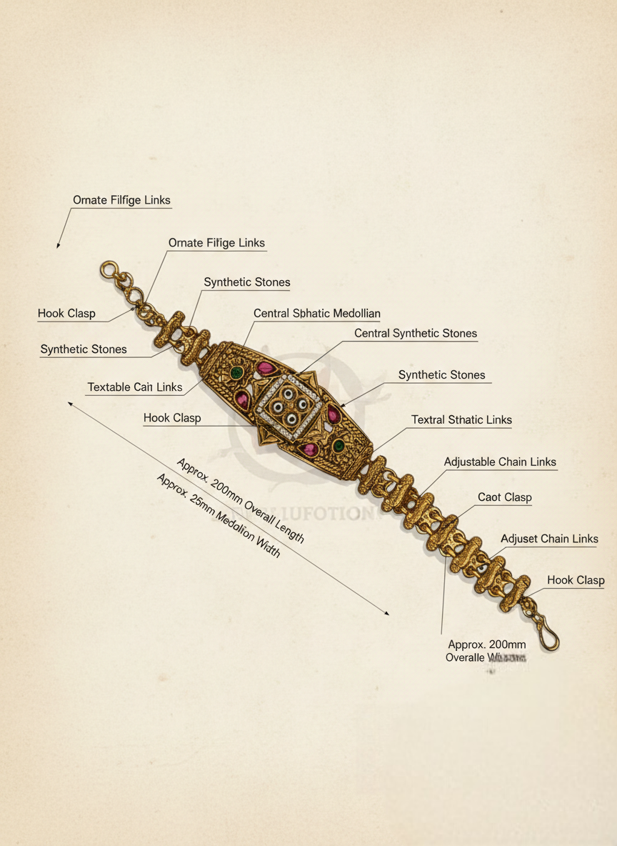 LZ-77 Antique Copper Kundan Style Bracelet