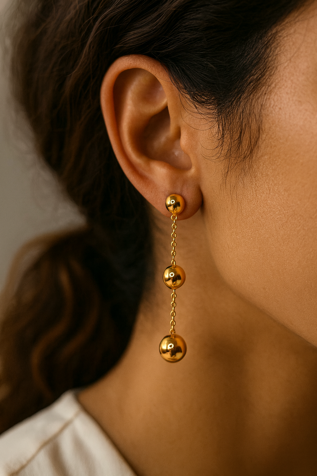LZ-86 Orlina Anti-Tarnish Gold Drop Earrings