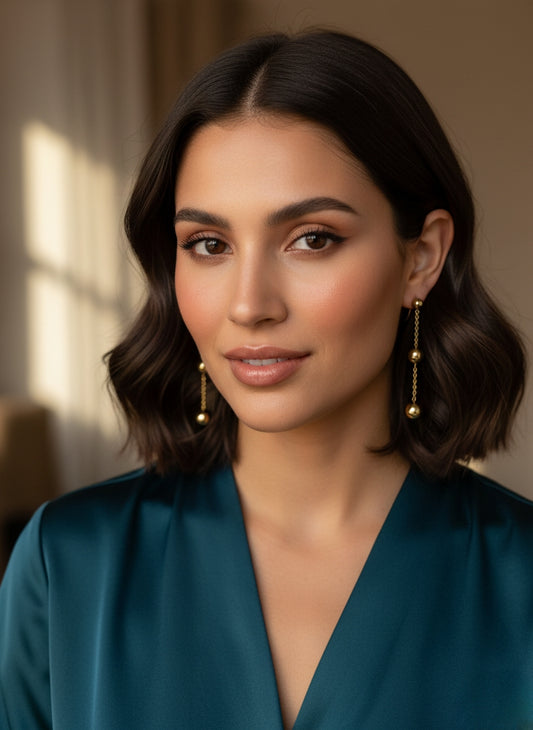 LZ-86 Orlina Anti-Tarnish Gold Drop Earrings