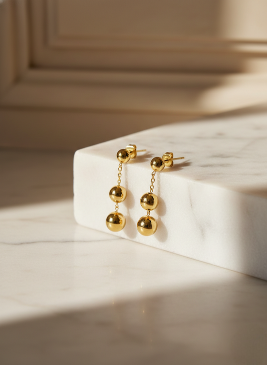 LZ-86 Orlina Anti-Tarnish Gold Drop Earrings