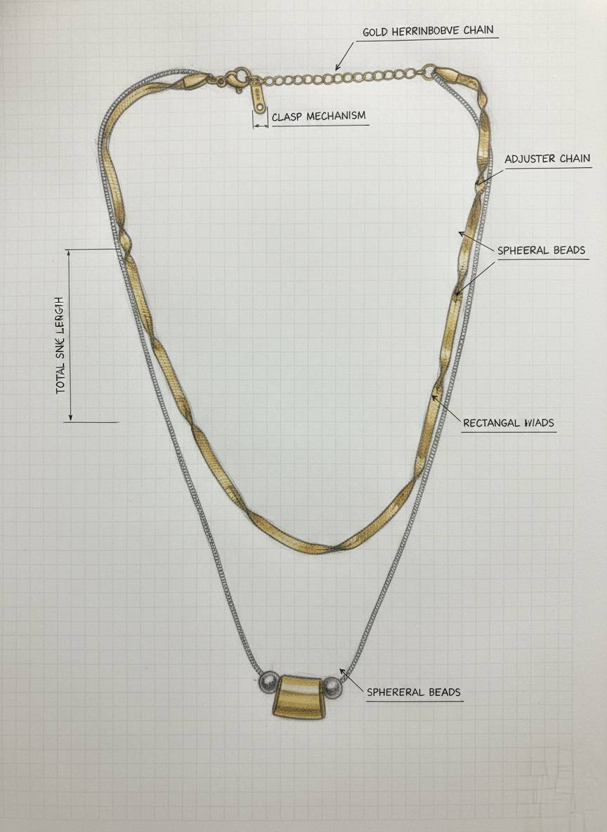 LZ-92 Layered Anti-Tarnish Minimalist Dual Chain Necklace