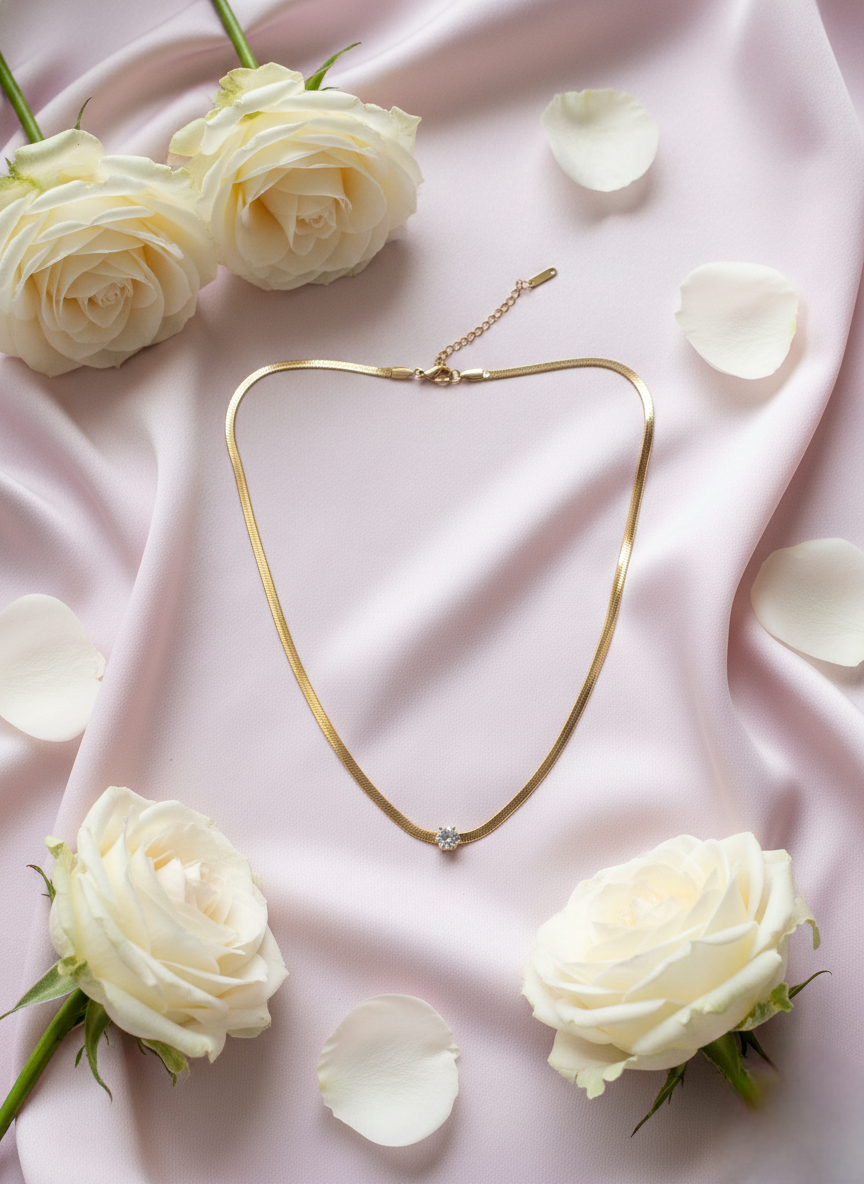 LZ-93 Minimalist Anti-Tarnish Herringbone Chain Necklace