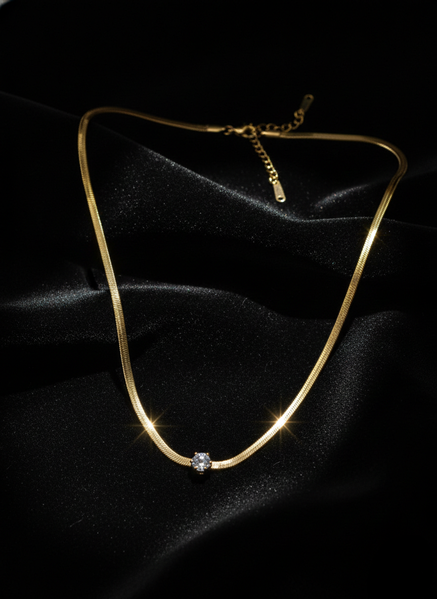 LZ-93 Minimalist Anti-Tarnish Herringbone Chain Necklace