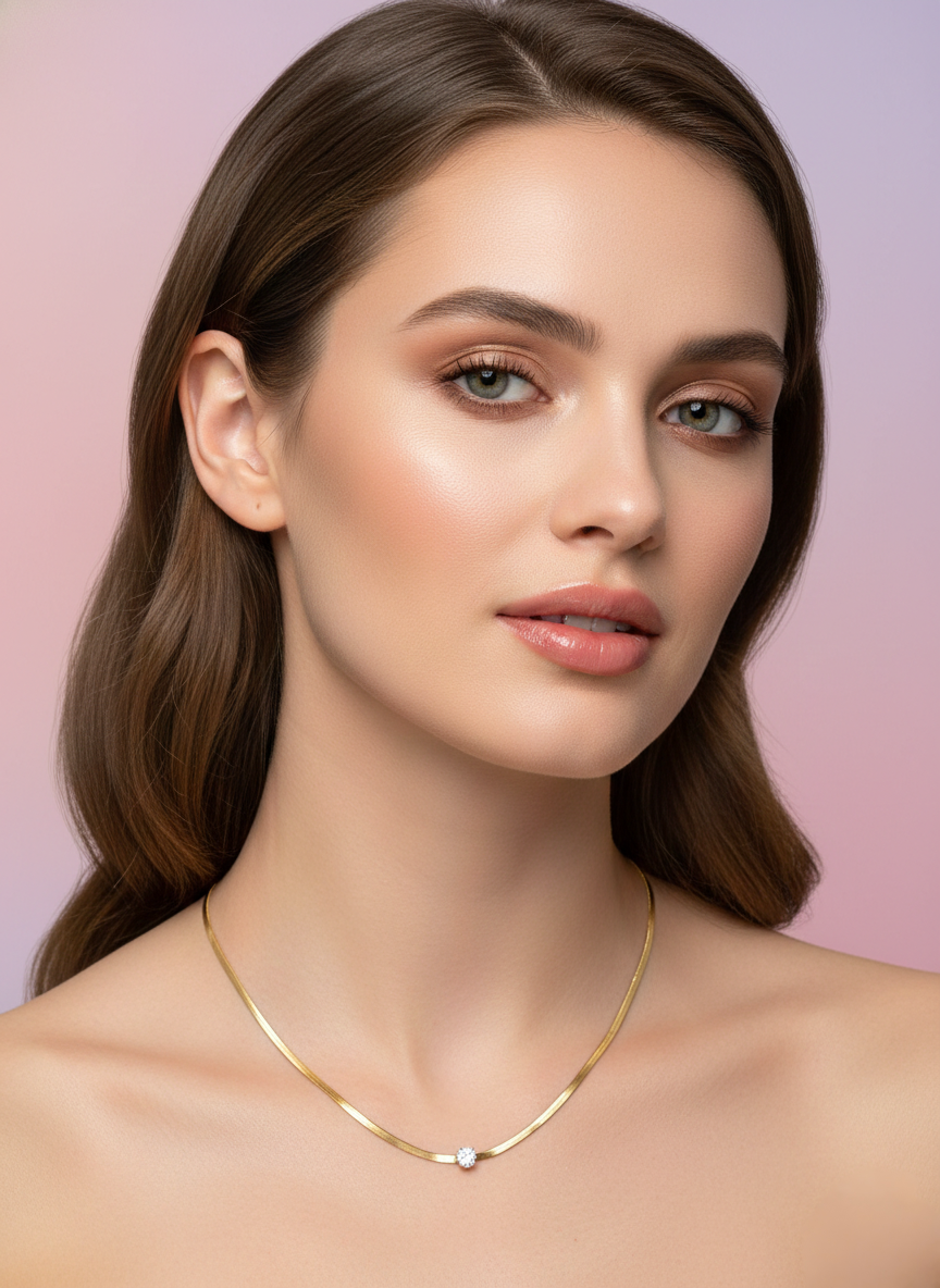 LZ-93 Minimalist Anti-Tarnish Herringbone Chain Necklace