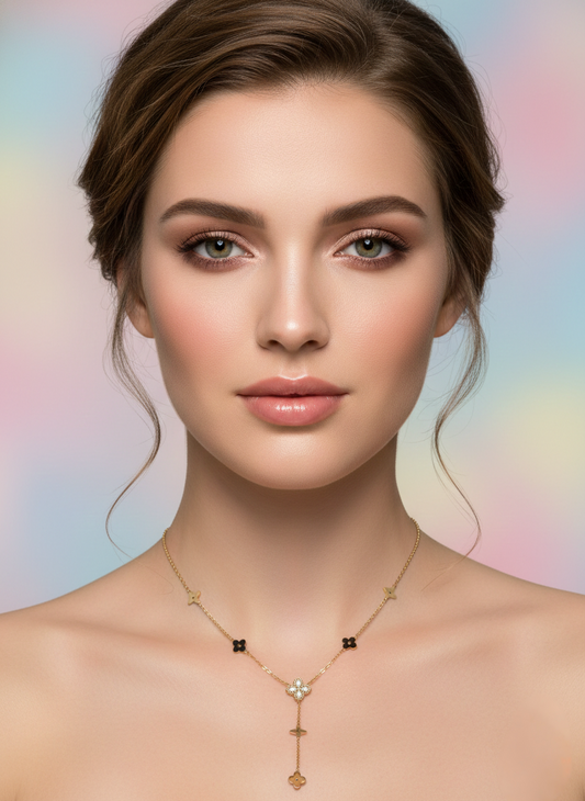 LZ-96 Elegant Anti-Tarnish Copper Floral Drop Necklace