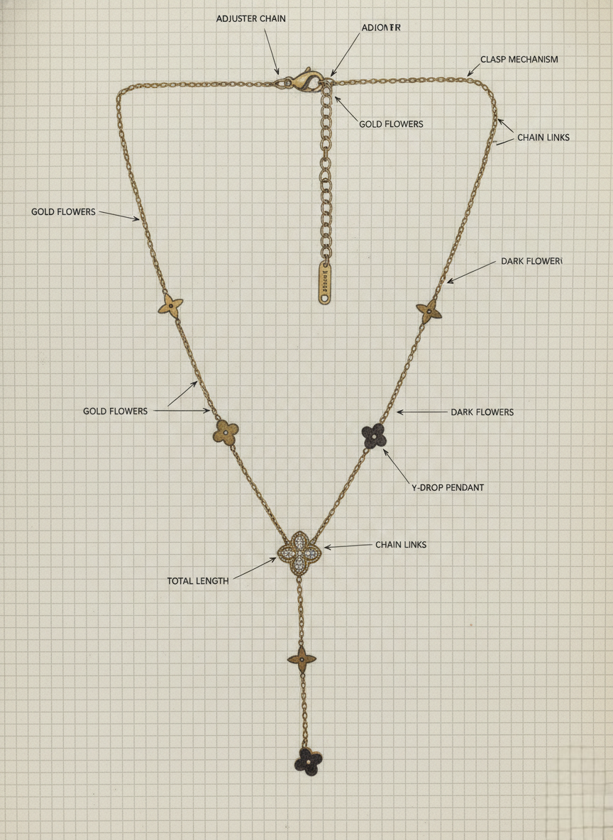 LZ-96 Elegant Anti-Tarnish Copper Floral Drop Necklace