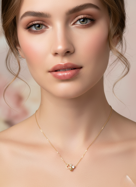 LZ-97 Minimal Heart Charm Anti-Tarnish Copper Necklace
