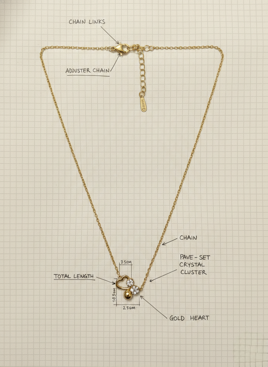 LZ-97 Minimal Heart Charm Anti-Tarnish Copper Necklace