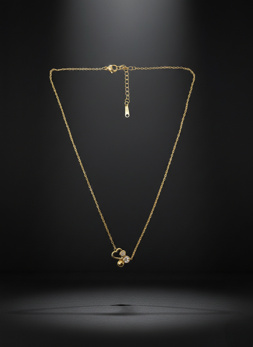 LZ-97 Minimal Heart Charm Anti-Tarnish Copper Necklace