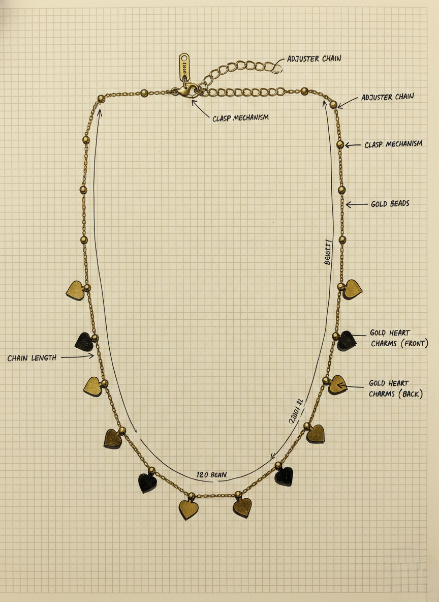 LZ-98 Delicate Heart Charm Anti-Tarnish Necklace