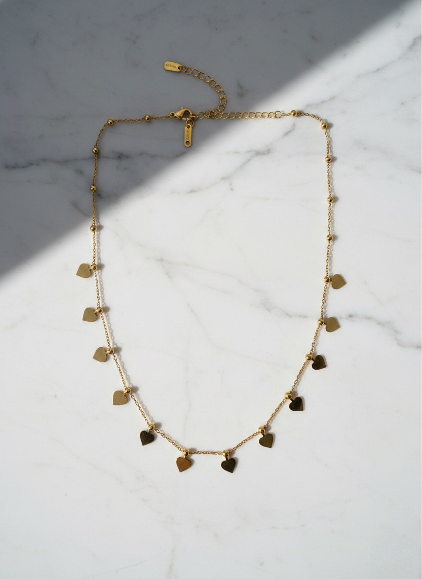 LZ-98 Delicate Heart Charm Anti-Tarnish Necklace