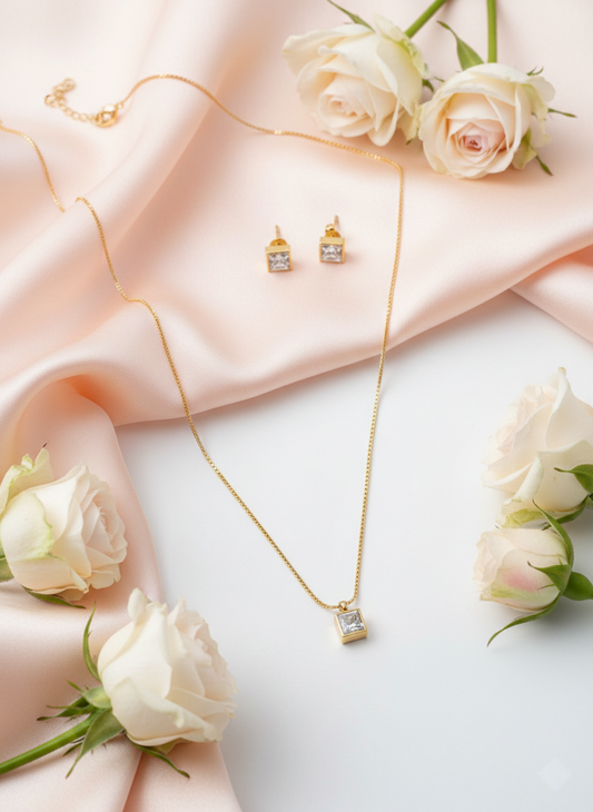 LZ-99 Cubic Zirconia Pendant Necklace Set
