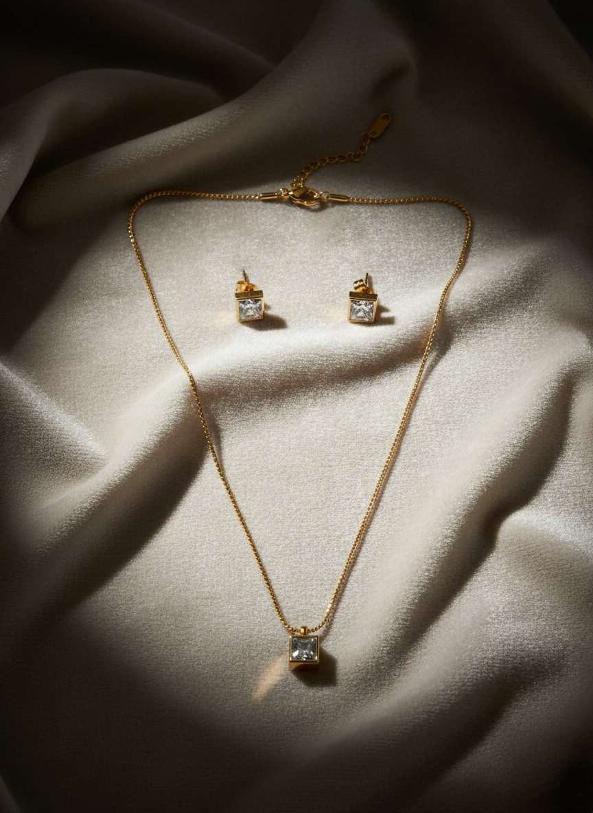 LZ-99 Cubic Zirconia Pendant Necklace Set