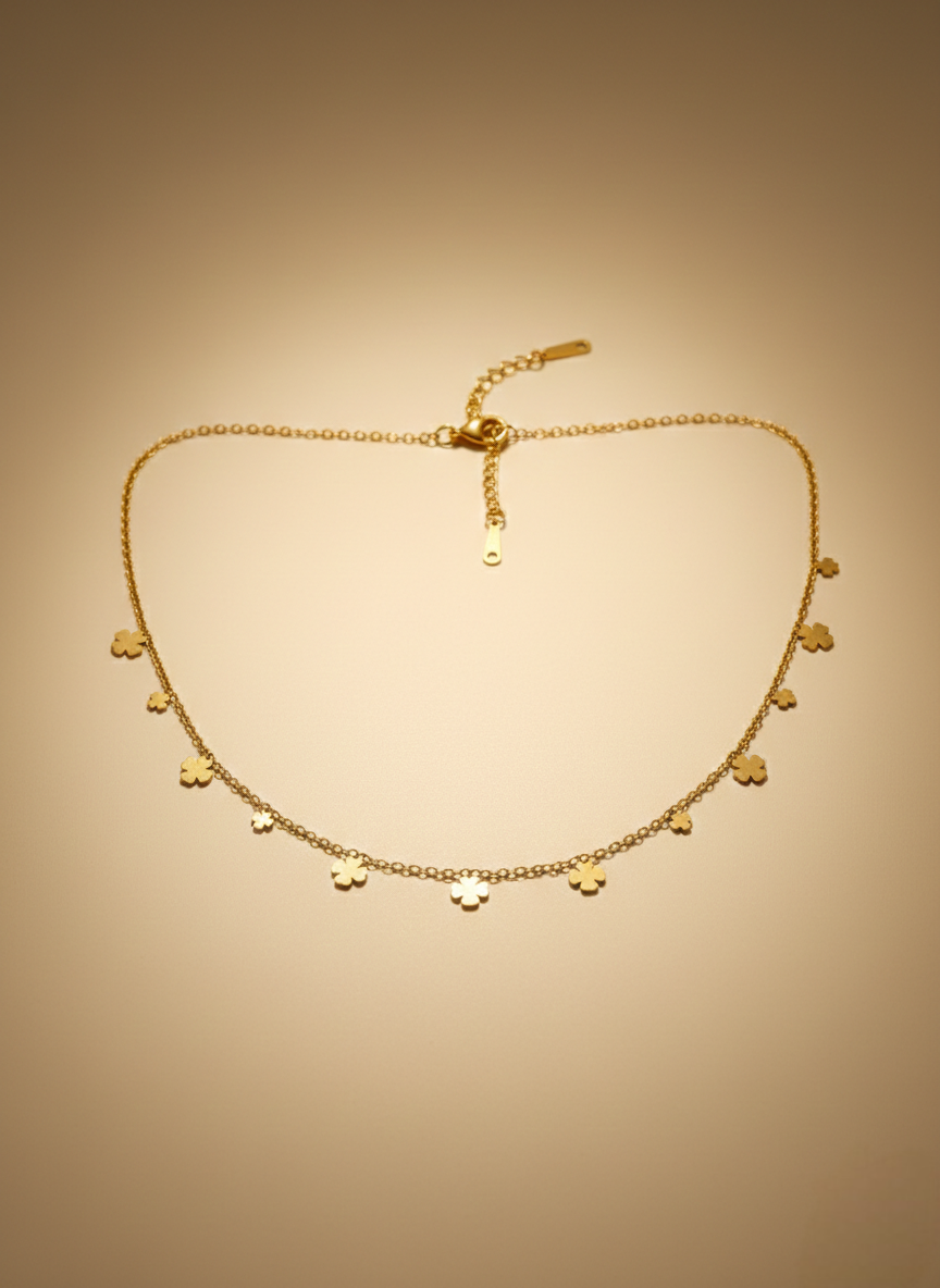 LZ-102 Lunara Anti-Tarnish Floral Charm Necklace