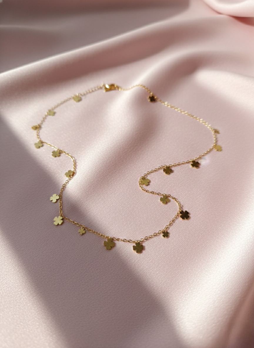 LZ-102 Lunara Anti-Tarnish Floral Charm Necklace