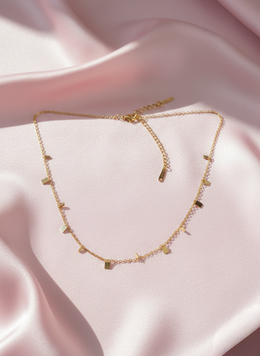 LZ-104 Radiant Rectangle Charm Necklace