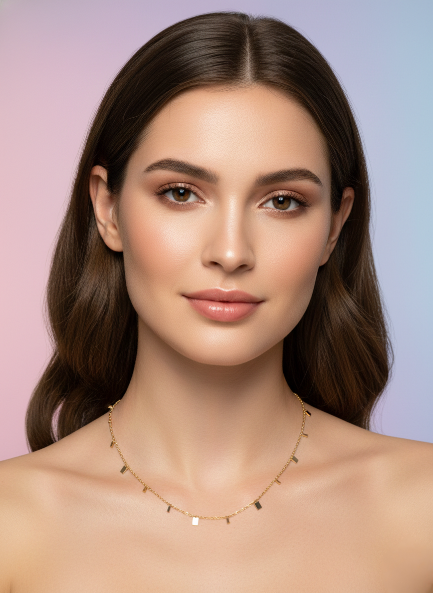 LZ-104 Radiant Rectangle Charm Necklace