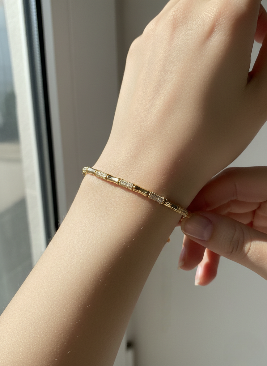 LZ-109 Radiant Bamboo Link Bracelet