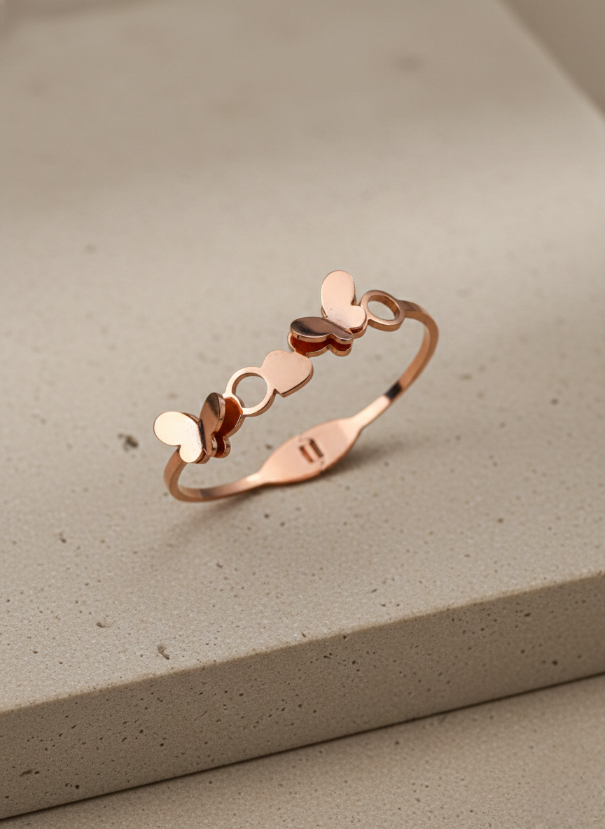 LZ-112 Minimalist Butterfly Bracelet in Rose Gold
